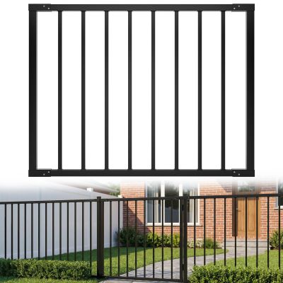 Deck Fence Gate Outdoor 42" Hx48 W Heavy Duty Steel Anti-Rust Door with Customizable Width, Metal Gate for Residential, Yard, Patio(No Hinge)
