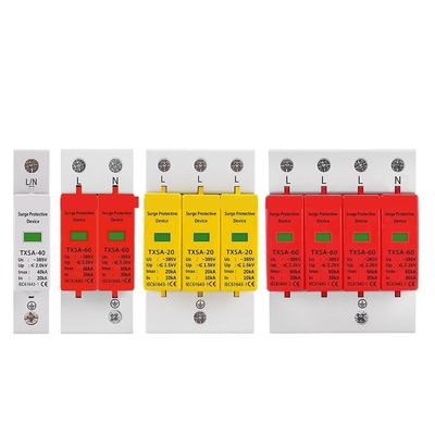 AC SPD 1P 2P 3P 4P 20KA 40KA 60KA 385V House Lightning Surge Protector Protective Low-Voltage Arrester Device 10KA 30KA(1P,10-20KA)