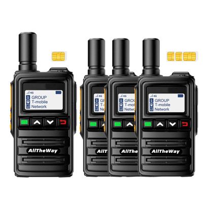 Lifetime Free Global Rapid Walkie Talkies Unlimited Range Nationwide 4G PoC Radio Long Distance Two Way Radio for Family, Logistic Company and Work Team(4 Pack with SIM Cards)