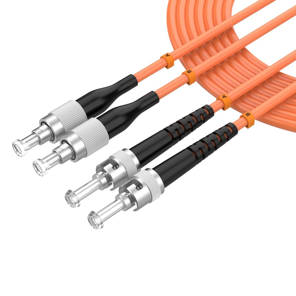lidkew OM1 FC/UPC to ST/UPC Fiber Patch Cable,1.5M/4.9FT Multimode Duplex 62.5/125m Fiber Optic Jumper Optical Patch Cord 1G/10GB for SFP+ Transceiver - LSZH Orange