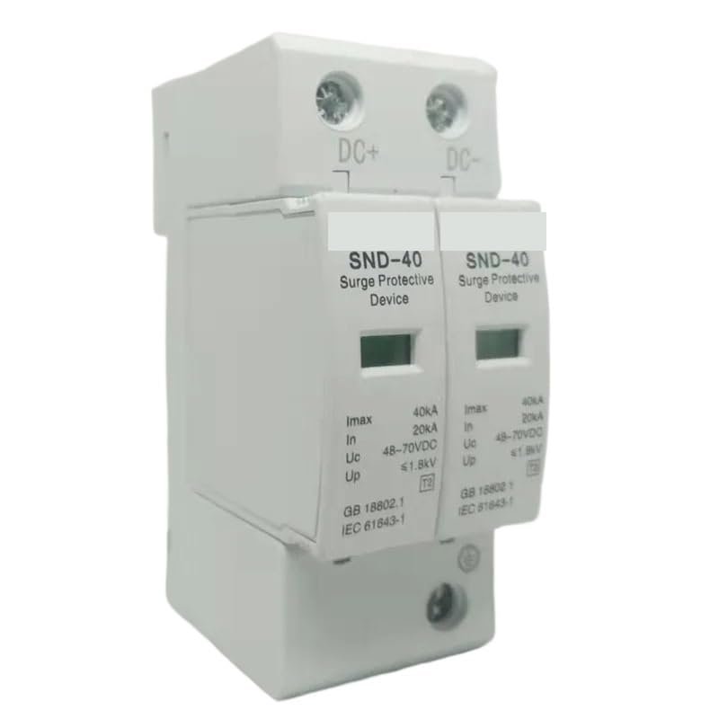 2P DC Surge Protector SPD 20KA-40KA DC 12V 24V 48V 60V 70V 110V 220V Power Supply Surge Protective Device Surge Arrester(60-120V)