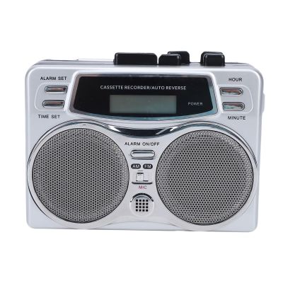 Eujgoov Multi Function Cassette Recorder with AM FM Radio Features Digital Clock Timer Vintage Tape Player with Large Speaker and Headphone Jack Built in Microphone