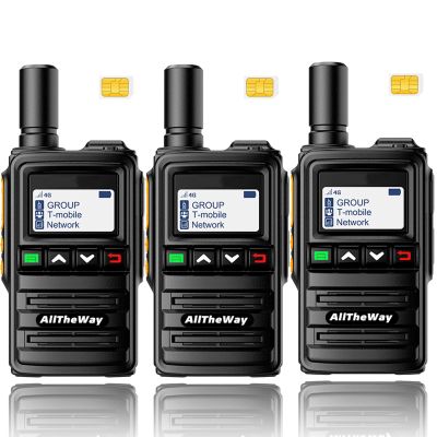 Lifetime Free Global Rapid Walkie Talkies Unlimited Range Nationwide 4G PoC Radio Long Distance Two Way Radio for Family, Logistic Company and Work Team(3 Pack with SIM Cards)