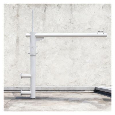 Wall-Mount Surveillance Post Stand 39 47 59in, 360 Gun Security Camera Pole Outdoor for Shop Entrances/Building Corridors/Parking Lot Entrance(ligjt Grey,4 9/10 ft(150cm))