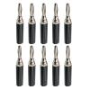 10Pcs 4mm Plating Adapter Wire Cable Audio Banana Nickel/Chromium Speaker Connector(10 Black) view 2