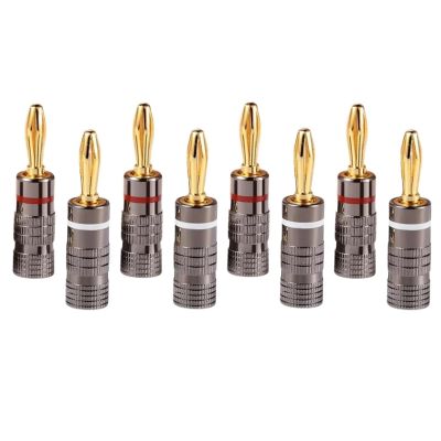 10/20/50pcs 4mm Banana Plugs Gold Plated Copper Audio Speaker Amplifier Cable Wire Pin Screw Type Banana Connectors(10 red and 10 Black)