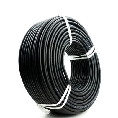 100 Meters/Roll 6mm (10AWG) Solar Cable Red or Black PV Cable Wire Copper Conductor TUV Certifiction(100Meters Black)