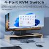 4x1 HDMI KVM Switch w/Multi-Viewer, 4K 60Hz Quad HDMI Screen Divider Switcher, 4 in 1 Out Seamless Switching with 4xUSB A 3.0 Cables, Quick View for Camera, PC, Laptop, Fire Stick, Roku(Upgrade) view 2