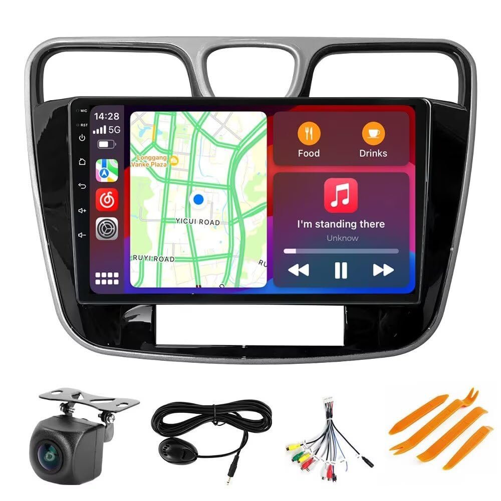 Stereo Radio for Chrysler 200 200C 2011-2014 - Biorunn Wireless Car-Play Android Auto GPS Navigation - (4GB+64GB) Head Unit 9 Inch Blue-Tooth 5GWiFi Update Kit RDS FM DSP Camera