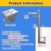 Stainless Steel Wall-Mount Solar Panels/Camera Mounting Bracket Pole, 50-200cm Extra-Long Universal Surveillance Post Stand, Pole for Security Camera(B,1m(39 2/5 in)) view 2
