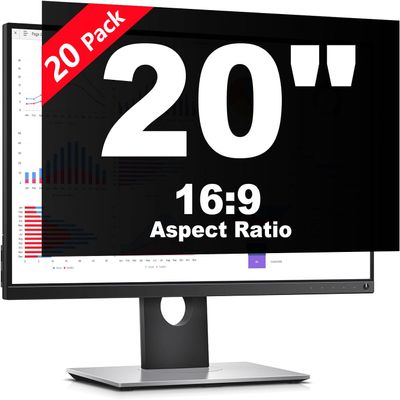 20 Pack 20 Inch Privacy Screen Filter for 16:9 Widescreen Monitor - Anti Glare Blue Light Blocking, Eye Protection Anti-Scratch Removable Protector