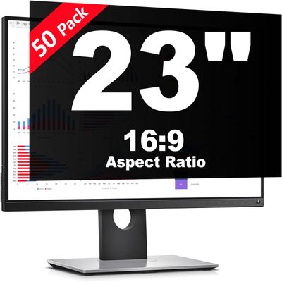 50 Pack 23 Inch Privacy Screen Filter for 16:9 Widescreen Monitor - Anti Glare Blue Light Blocking, Eye Protection Anti-Scratch Removable Protector