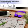 Yunsailing 30 Pack Bulk Over Ear Headphones Set On Ear Headsets Earphones with Adjustable Headband and 3.5mm Plug for Group Learning, Computer Lab, Library, Online Lesson (Purple) view 4