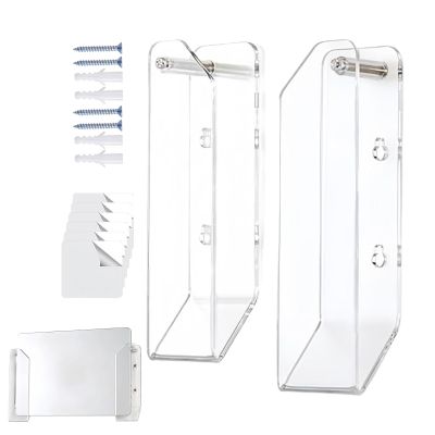 Wall Mount Laptop Holder | Acrylic Clear Universal Anti-Scratch Offices Supplies | Under Desk Shelf - for Keyboards Tablets Indoor Study Selfies Photos RV Daily Travel Work Offices