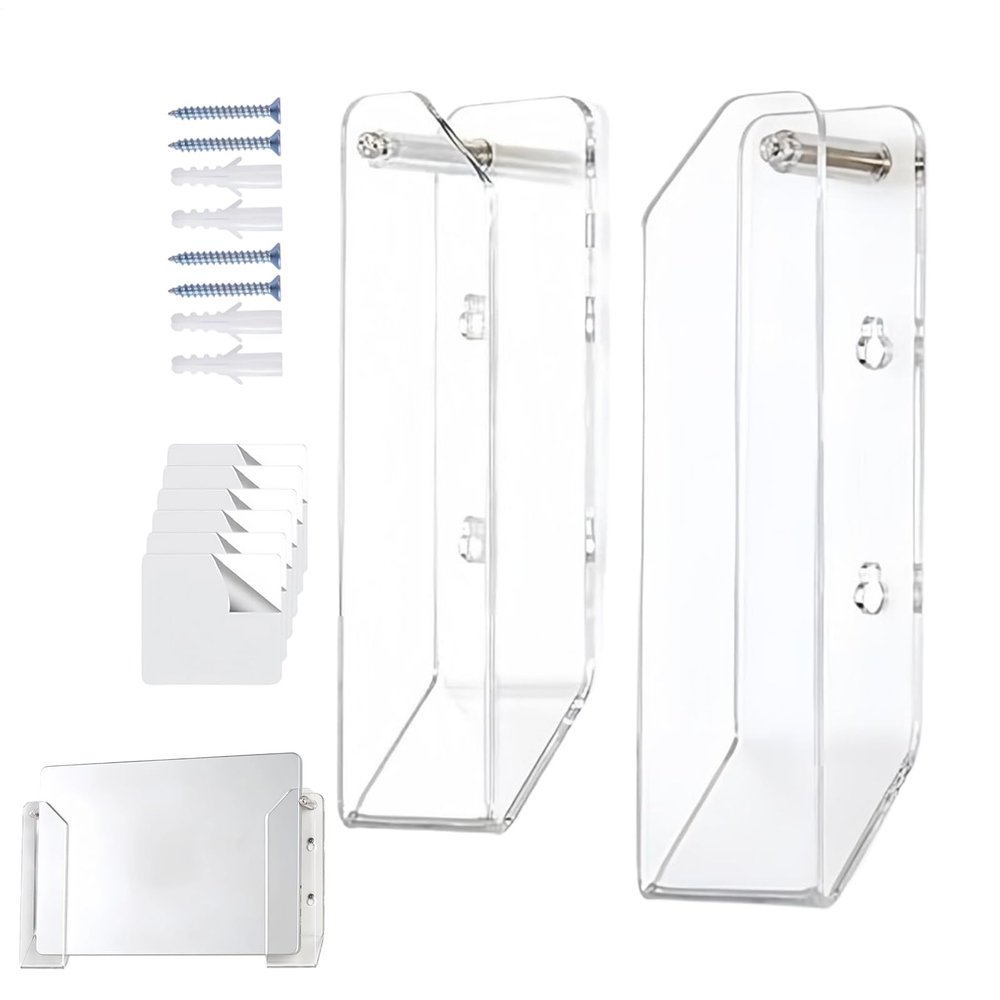 Wall Mount Laptop Holder | Acrylic Clear Universal Anti-Scratch Offices Supplies | Under Desk Shelf - for Keyboards Tablets Indoor Study Selfies Photos RV Daily Travel Work Offices