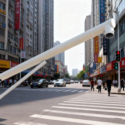 1.6-6.6ft Surveillance Camera Pole Extra-Long Wall-Mounted Camera Bracket Mount Outdoor Weatherproof Security Camera Pole for School/Gas Station(C,2m-6.6 ft)
