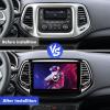 10.1 Inch IPS Touchscreen Android 14 Car Stereo for Jeep Compass 2 MP 2017-2019 with Wireless CarPlay & Android Auto 4+64GB Car Radio, Support GPS, WiFi 6, Bluetooth,5.4, Backup Camera, SWC, Dual USB view 3