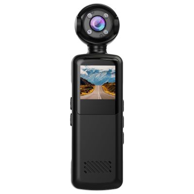 Pomya 1080P Full HD Action Camera, Mini Body Camera with Video with Night Vision for Vlogging, 180 Rotatable Lens, Suitable for Traveling Cycling Motorcycle