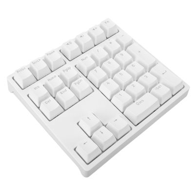 ASHATA 34 Keys Mechanical Number Pad, USB Blue Switch and RGB Backlight Adjustable Feet and Stair Step Key Layout with 17 Lighting Modes, for OS Laptop Desktop P (White)