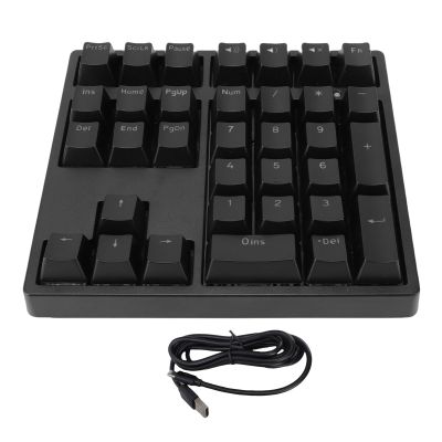 ciciglow Mechanical Number Pad, 34 Keys USB Wired Numeric Keypad with RGB Backlit Blue Switch, Adjustable Feet for Laptop Desktop PC (Black)