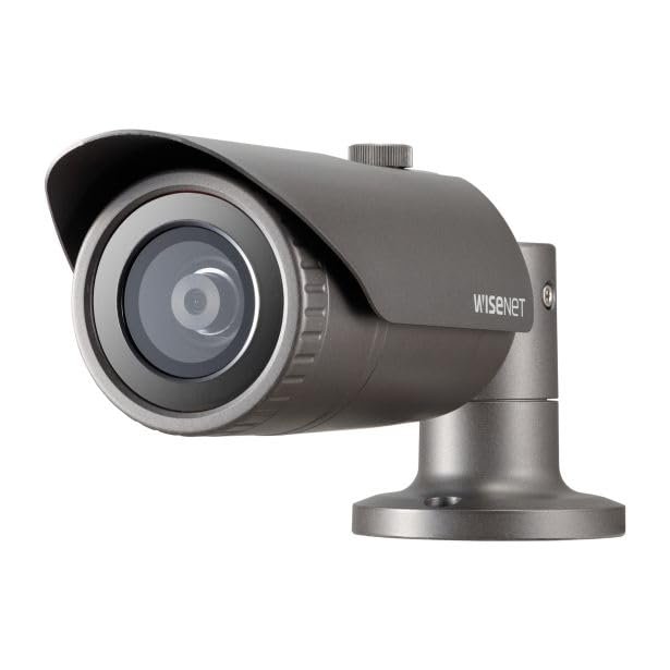 Hanwha Vision QNO-6022R1 2MP IR WDR ICR SSNR Outdoor Network H.265 PoE Bullet Camera with 4.0mm Fixed Focal Lens, Dark Grey Color, Aluminum