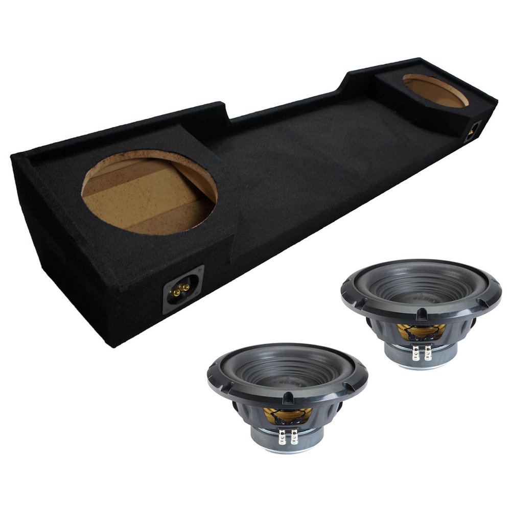 Alpine Compatible with 1988-1998 Chevy C/K Extended Cab Sealed Dual 10" W10S4 Loaded Subwoofer Stereo Sub Box Enclosure Car Audio Bundle 500W RMS 4 Ohm