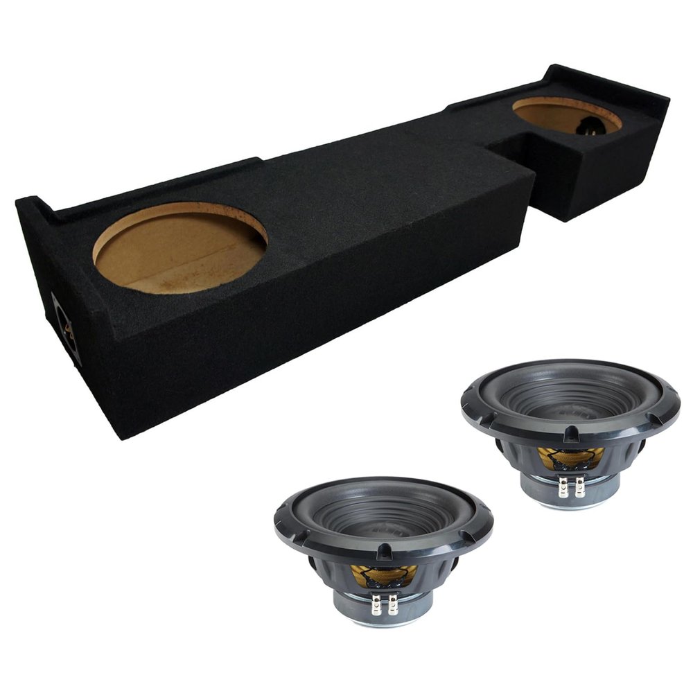 Alpine Compatible with 2000-2003 Ford F-150 Super Cab Sealed Dual 10" W10S4 Loaded Subwoofer Stereo Sub Box Enclosure Car Audio Bundle 500W RMS 4 Ohm