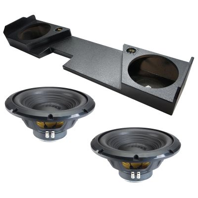Alpine Compatible with 2014-2018 Chevy Silverado Double Cab Truck Sealed Dual 12" W12S4 Loaded Subwoofer Stereo Sub Box Enclosure Rhino Coated Car Audio Bundle 500W RMS 4 Ohm