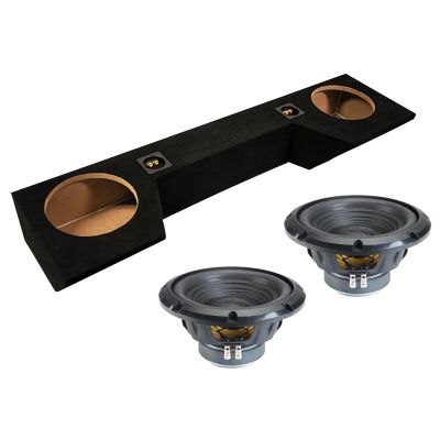 Alpine Compatible with 2019-2025 Dodge Ram Quad Cab Truck Sealed Dual 10" W10S4 Loaded Subwoofer Stereo Sub Box Enclosure Car Audio Bundle 500W RMS 4 Ohm