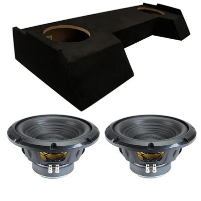 Alpine Compatible with 2019-2025 Dodge Ram Crew Cab Truck Sealed Dual Loaded Subwoofer Stereo Sub Box Enclosure Car Audio Bundle 500W RMS 4 Ohm