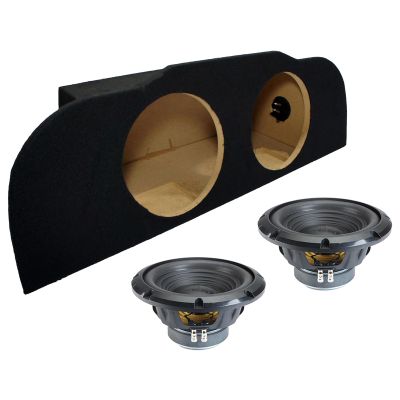 Alpine Compatible with 2003-2015 Infiniti G35 Coupe Sealed Dual 10" W10S4 Loaded Subwoofer Stereo Sub Box Enclosure Car Audio Bundle 500W RMS 4 Ohm