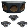 Alpine Rear Angle Sealed Triple 12" W12S4 Loaded Subwoofer Stereo Sub Box Enclosure Car Audio Bundle 750W RMS 4 Ohm view 1