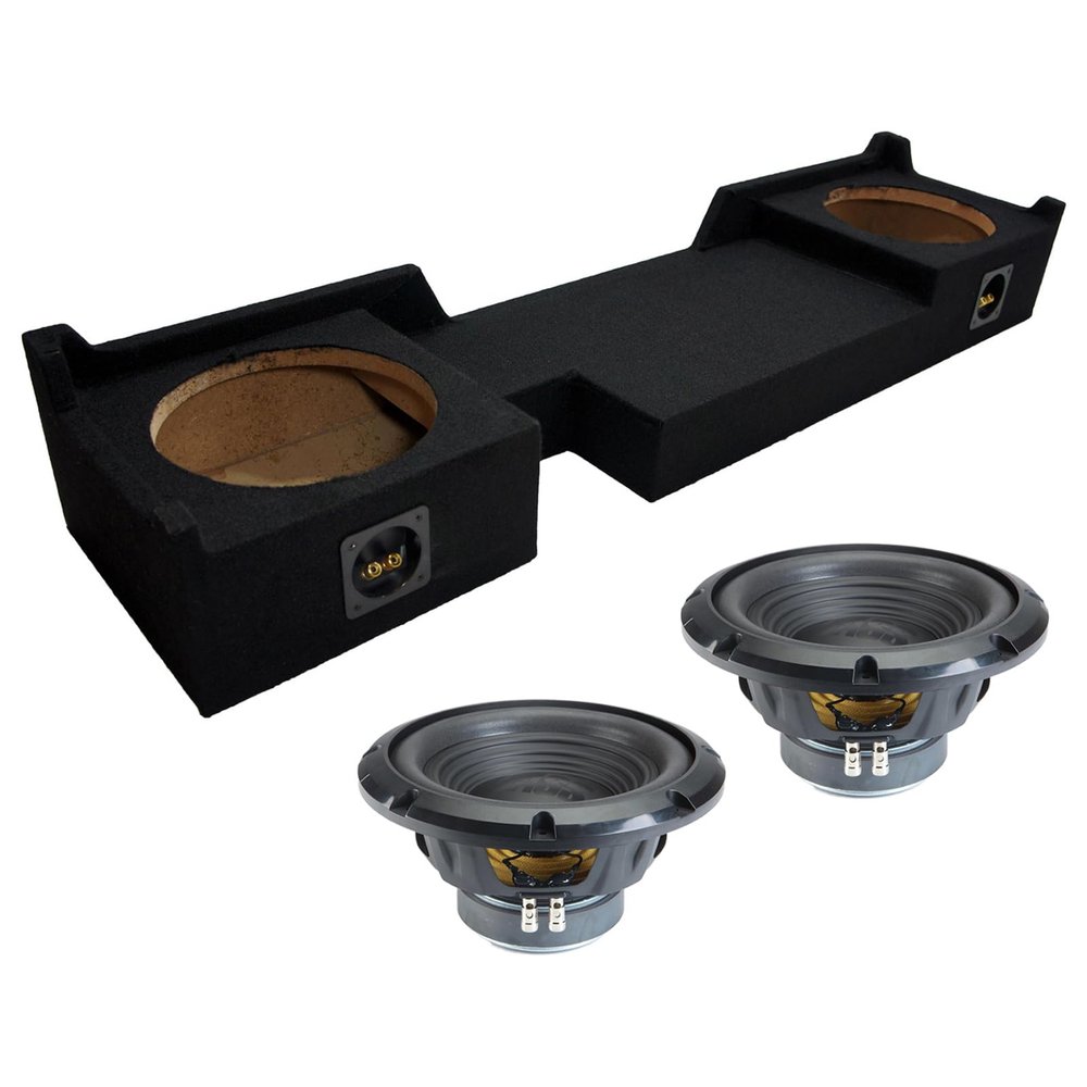 Alpine Compatible with 04-08 Ford F150 Ext Cab or 04-06 Ford Super Crew Sealed Dual 10" W10S4 Loaded Subwoofer Stereo Sub Box Enclosure Car Audio Bundle 500W RMS 4 Ohm