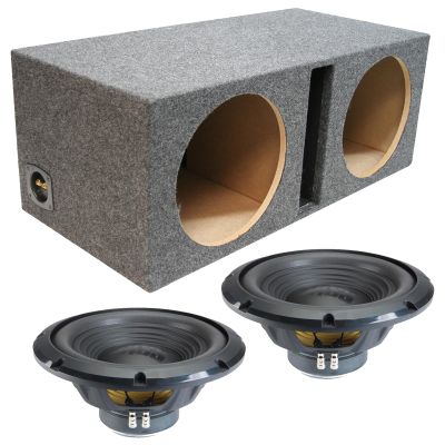 Alpine Universal Ported Dual 12" W12S4 Loaded Subwoofer Stereo Sub Box Enclosure Car Audio Bundle 500W RMS 4 Ohm