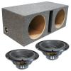 Alpine Universal Ported Dual 12" W12S4 Loaded Subwoofer Stereo Sub Box Enclosure Car Audio Bundle 500W RMS 4 Ohm view 1