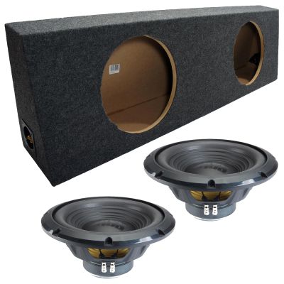 Alpine Regular Standard Truck Cab Sealed Dual 12" W12S4 Loaded Subwoofer Stereo Sub Box Enclosure Car Audio Bundle 500W RMS 4 Ohm