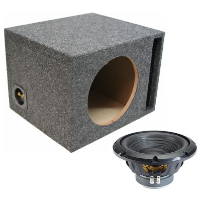 Alpine Universal Vented Stereo Single 10" W10S4 Loaded Subwoofer Sub Box Enclosure Car Audio Bundle 250W RMS 4 Ohm