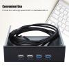 5.25 Inch 19 Pin/9Pin to USB 3.0 USB 2.0 4 Port Metal Optical Drive Bay, 3.5 USB Hub Front Panel with 2xUSB3.0 and 2xUSB2.0 Ports, High Speed Data Transfer for PC Desktop view 2