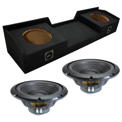 Alpine Compatible with 1999-2006 Chevy Silverado Sealed Dual 12" W12S4 Loaded Subwoofer Stereo Sub Box Enclosure Car Audio Bundle 500W RMS 4 Ohm
