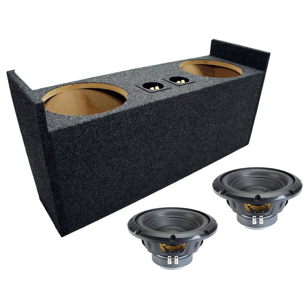 Alpine Compatible with 1987-2006 Jeep Wrangler YJ TJ Sealed Dual 10" W10S4 Loaded Subwoofer Stereo Sub Box Enclosure Car Audio Bundle 500W RMS 4 Ohm