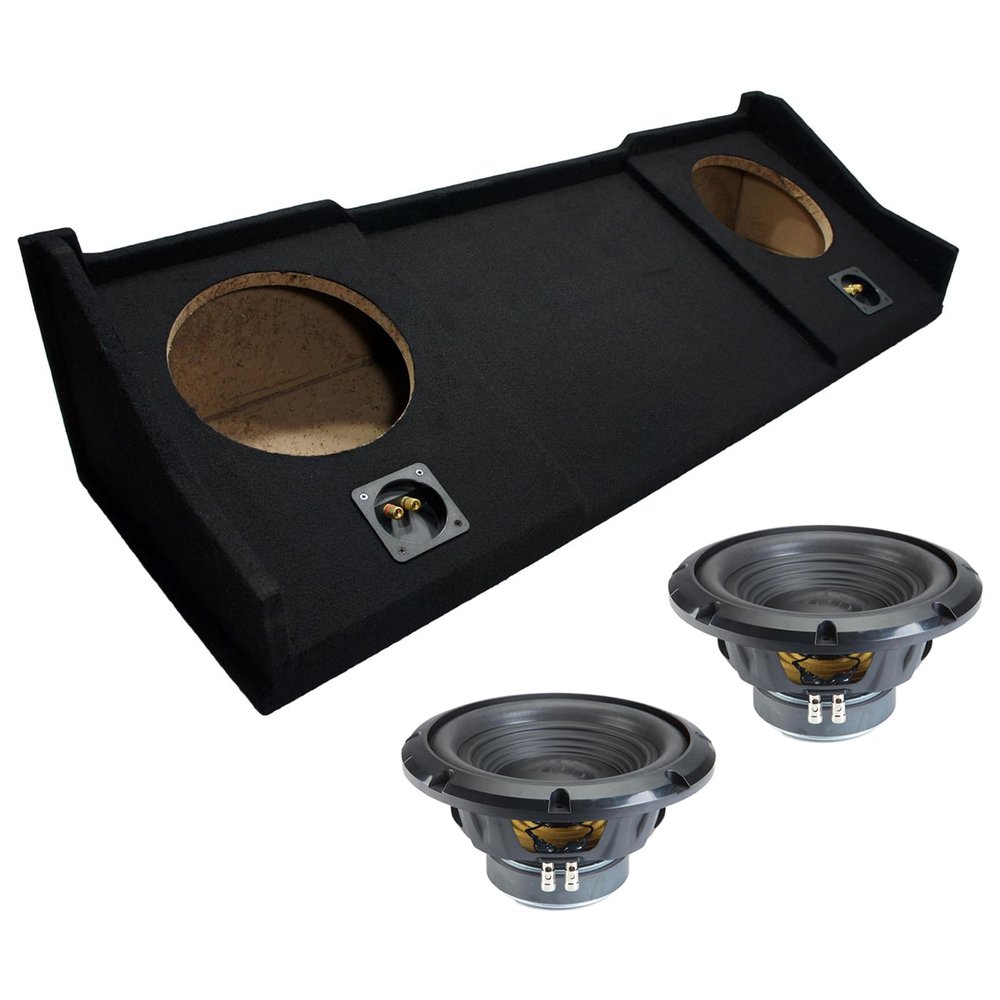 Alpine Compatible with 1994-2001 Dodge Ram Ext Cab Sealed Dual 10" W10S4 Loaded Subwoofer Stereo Sub Box Enclosure Car Audio Bundle 500W RMS 4 Ohm