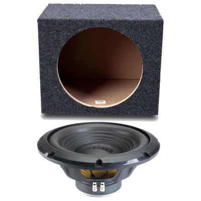 Alpine Slanted Hatchback Sealed Single 12" W12S4 Loaded Subwoofer Stereo Sub Box Enclosure Car Audio Bundle 250W RMS 4 Ohm