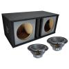 Alpine Universal Vented Paintable Dual 10" W10S4 Loaded Subwoofer Stereo Sub Box Enclosure Car Audio Bundle 500W RMS 4 Ohm view 1
