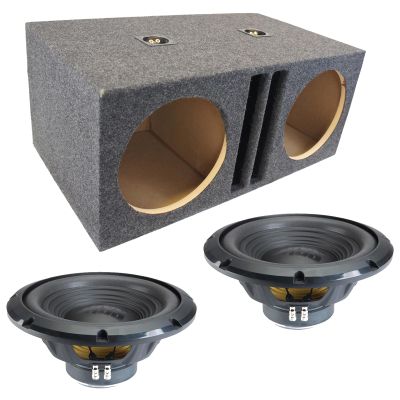 Alpine SPL Bass Labyrinth Ported Dual 12" W12S4 Loaded Subwoofer Stereo Sub Box Enclosure Car Audio Bundle 500W RMS 4 Ohm