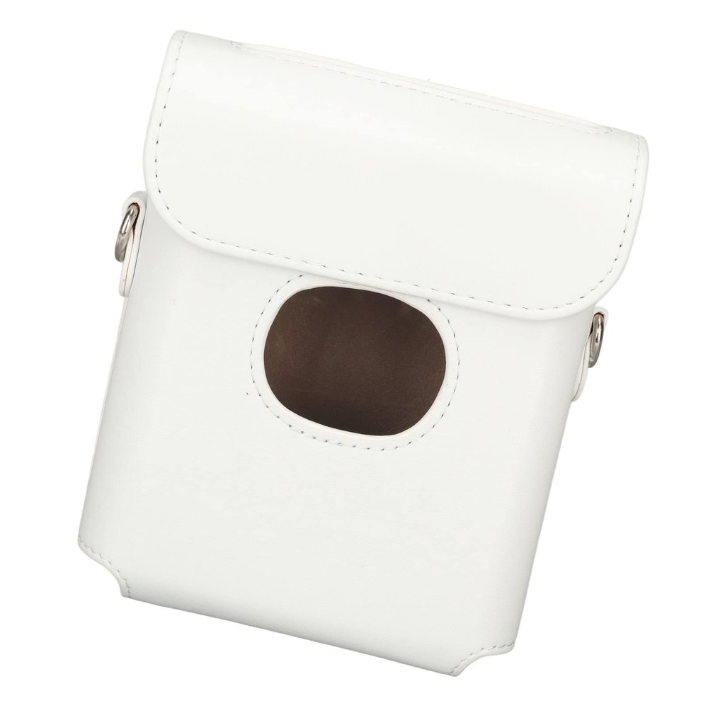 Acouto : Protective Leather Link PU Leather Carrying Vintage Scratch Camera Bag with Shoulder Strap Link Smartphone Printer Camera Bag ElectronicsCar & Vehicle ElectronicsCar (White)