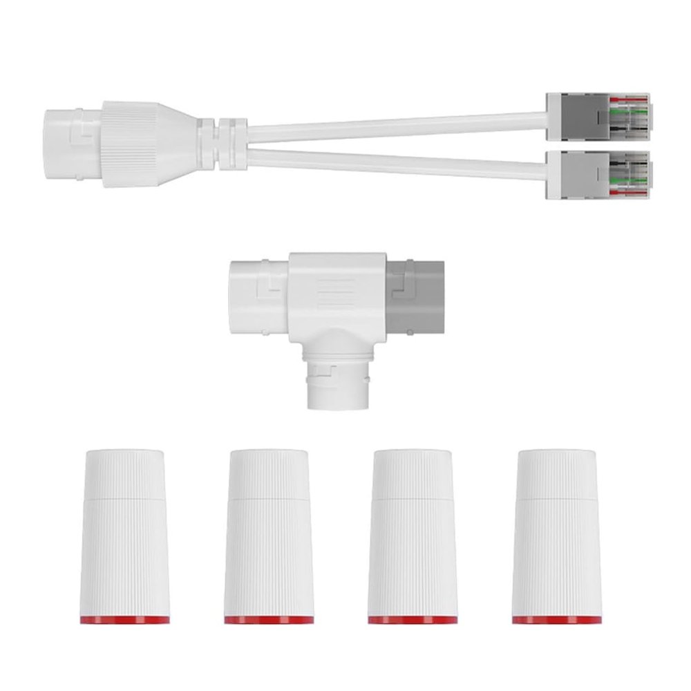 APGLSXY Practical Ethernet Cable Splitter Waterproof ABS Texture 2 Port Connection Suitable for Computers Cameras Set Top Box