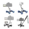 Compatible for Silent Four-Wheel Photo Car, Hand-Pushed Video Dolly with Camera Magic Arm for Sports Filming and Photography(Trolley Blue) view 2