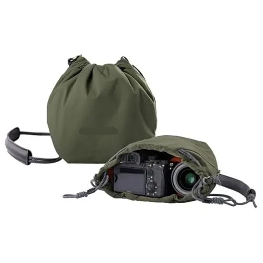 Compatible for Mirrorless Camera Drawstring Bag, Compact SLR Storage Shoulder Bag Case(Green)