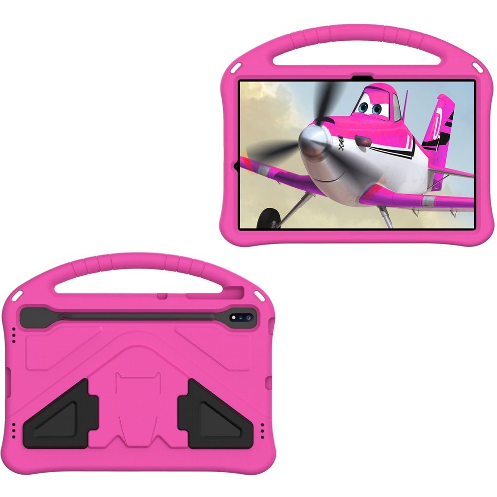 Kids Case for Samsung Galaxy Tab S9 Plus2023 SM-X810/X816B/X818U Tablet Case, Dropproof Impact Resistance Protective Handle Stand Cover Tab S9 Plus 12.4inch Full Cover Protection(Rose Red)