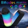 ANCOBER Portable Wireless Bluetooth Speaker with HD Powerful Stereo Sound, 8 Cool LED Light Modes, IPX4 Waterproof, 30H Playtime, TWS Pairing, BT5.3 with AUX-in, for Outdoor/Home/Party, Ideal Gift view 3
